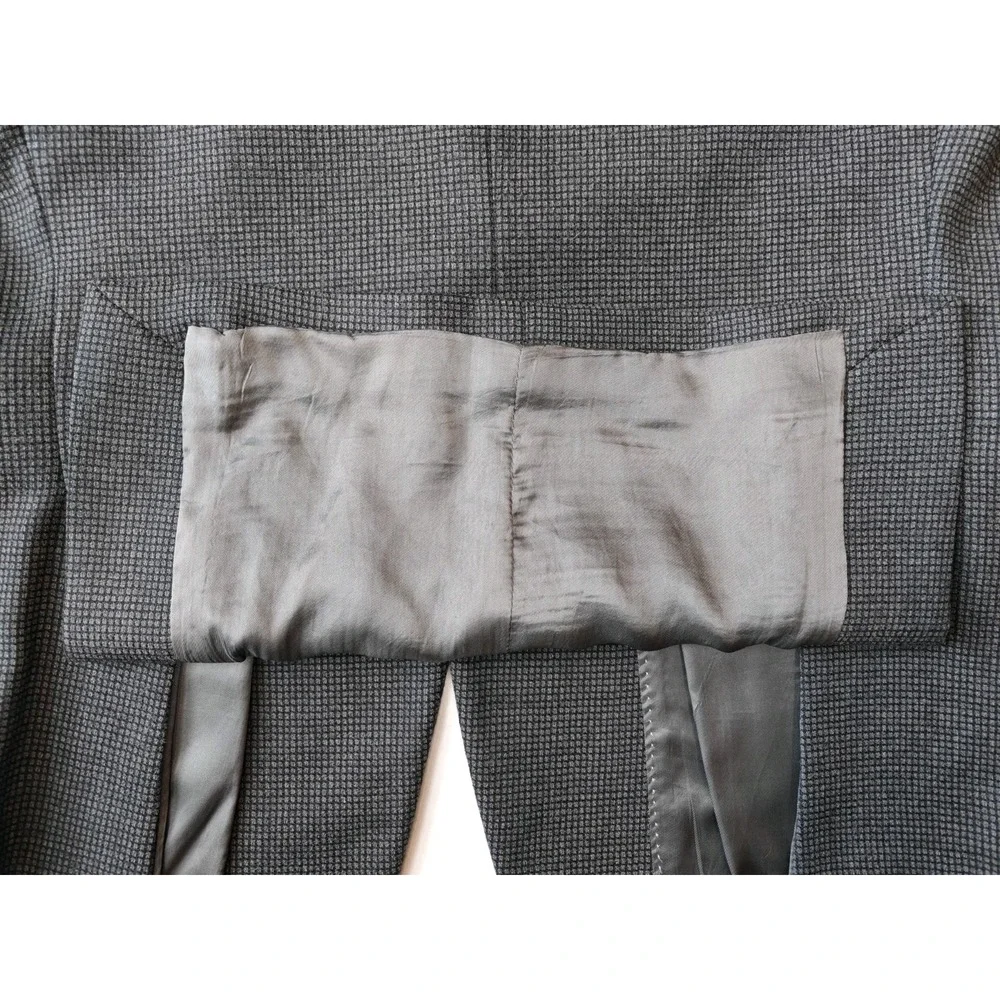 Altieri Mens Wool Sport Coat 44L Gray Check 3 Button Blazer Made in Italy